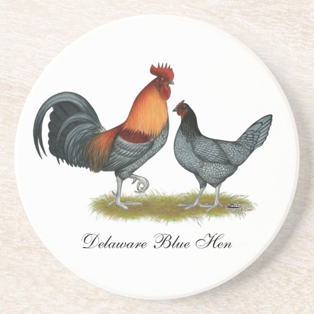 Dessous De Verre En Grès Poule bleue du Delaware (Devant)