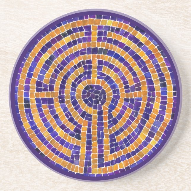 DESSOUS DE VERRE EN GRÈS POUR MOSAÏQUE LABYRINTHE  (Devant)