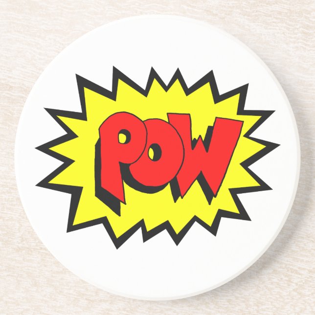 Dessous De Verre En Grès POW - Bande dessinée Pop Art (Devant)