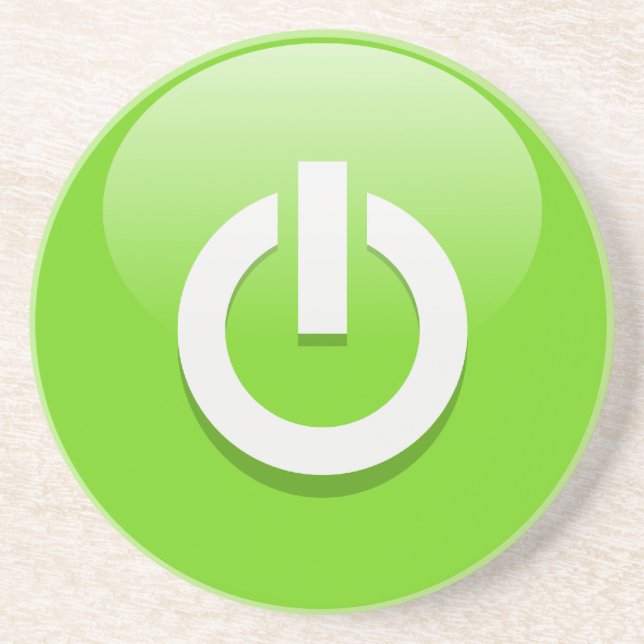 Dessous De Verre En Grès Power On (Devant)