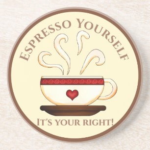 Dessous De Verre En Grès Premier Amendement : Espresso Yourself