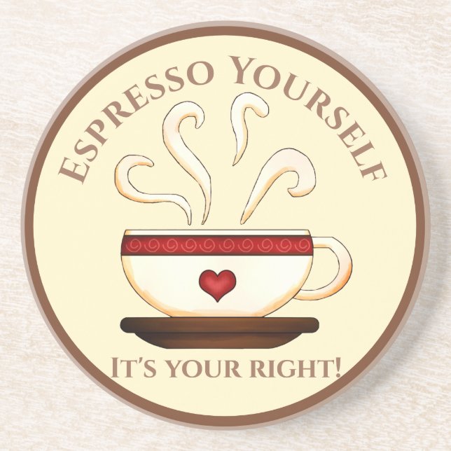 Dessous De Verre En Grès Premier Amendement : Espresso Yourself (Devant)