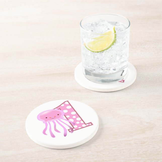 Dessous De Verre En Grès Première méduse d'anniversaire (Côté)