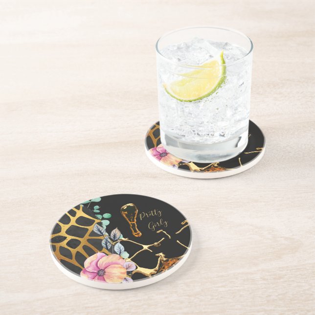 Dessous De Verre En Grès Pretty Girly Glitter (Côté)