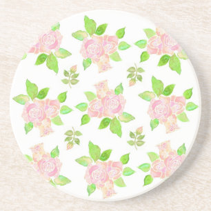 Dessous De Verre En Grès Pretty Vintage Pink Roses Coaster or Drinks Mat