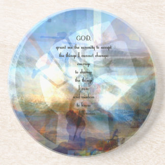 Dessous De Verre En Grès Prière De Sérénité Avec Art Motivationnel Inspiran