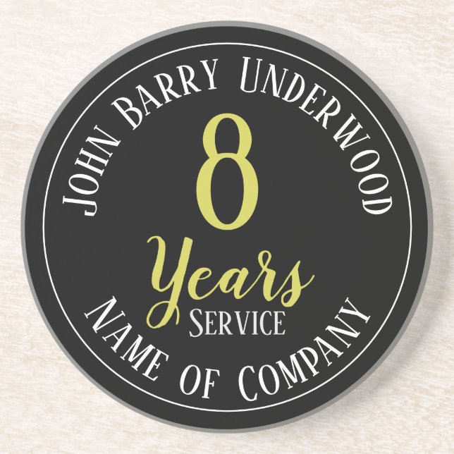 Dessous De Verre En Grès Prime de personnel de service de 8 ans (Devant)