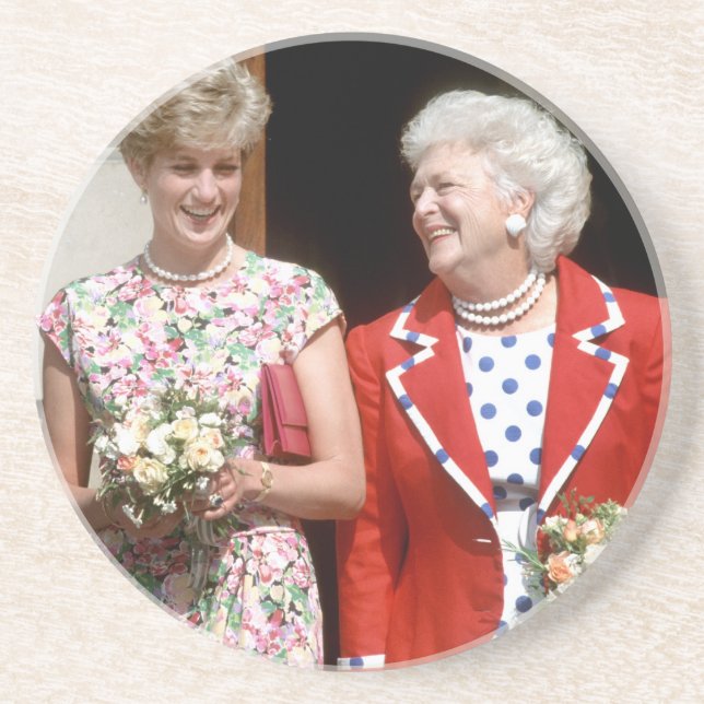 Dessous De Verre En Grès Princess Diana-Barbara Bush (Devant)