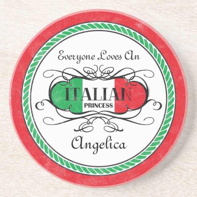 Dessous De Verre En Grès Princesse italienne Personalized Coaster (Devant)