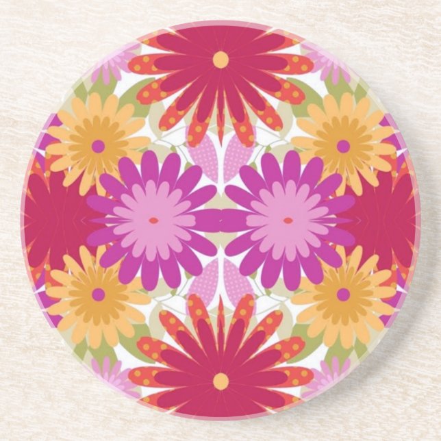 Dessous De Verre En Grès Printemps floral (Devant)
