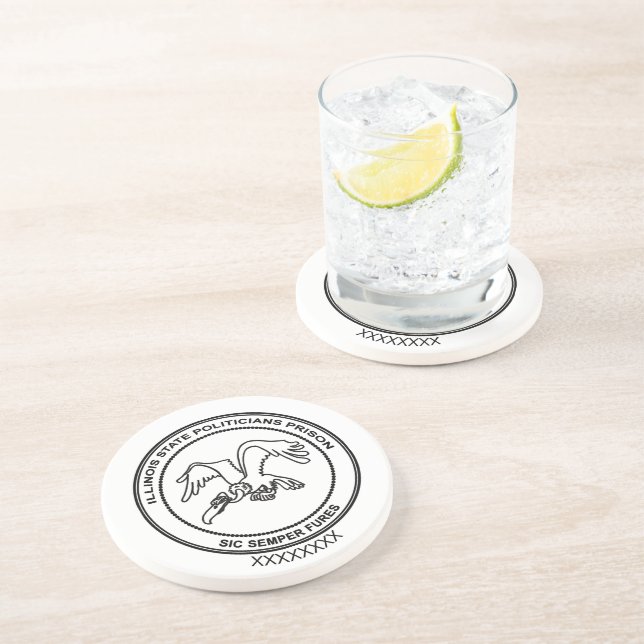 Dessous De Verre En Grès Prison des politiciens de l'Illinois (Côté)