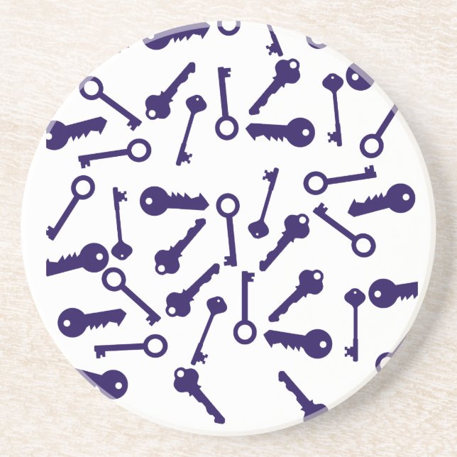 Dessous De Verre En Grès Produit à motif clé bleu (Devant)