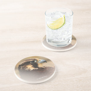 Dessous De Verre En Grès Profil d'un faucon pèlerin