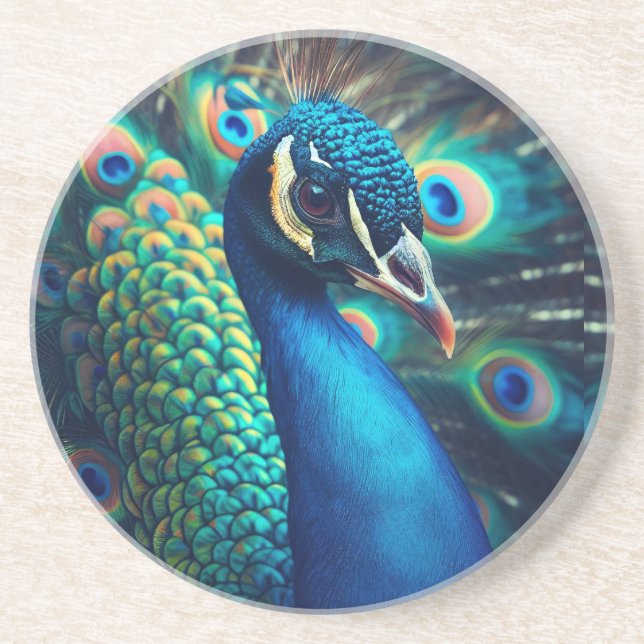 Dessous De Verre En Grès Profil Peacock (Devant)