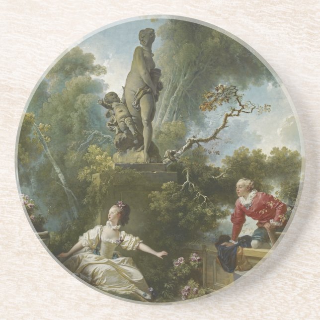 Dessous De Verre En Grès Progrès de l'amour : Le Rendez-vous de Fragonard (Devant)