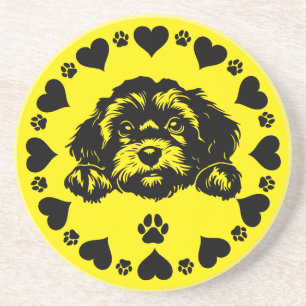 Dessous De Verre En Grès Propriétaire du chien de Cavoodle