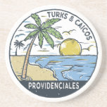 Dessous De Verre En Grès Providenciales Turks and Caicos Vintage<br><div class="desc">Providenciales vectoriel design. Providenciales,  connue localement sous le nom de Provo,  est une île de l'archipel des Turks and Caicos,  dans l'océan Atlantique. Elle est entourée de plages de sable doux,  dont beaucoup sur la côte nord.</div>