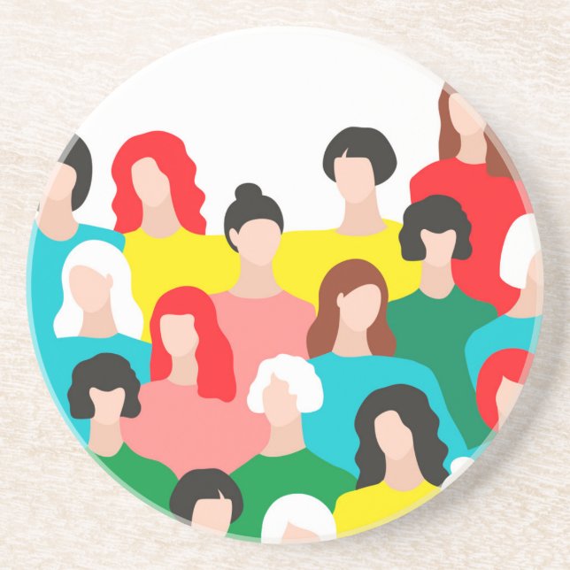 Dessous De Verre En Grès Puissance des filles (Devant)