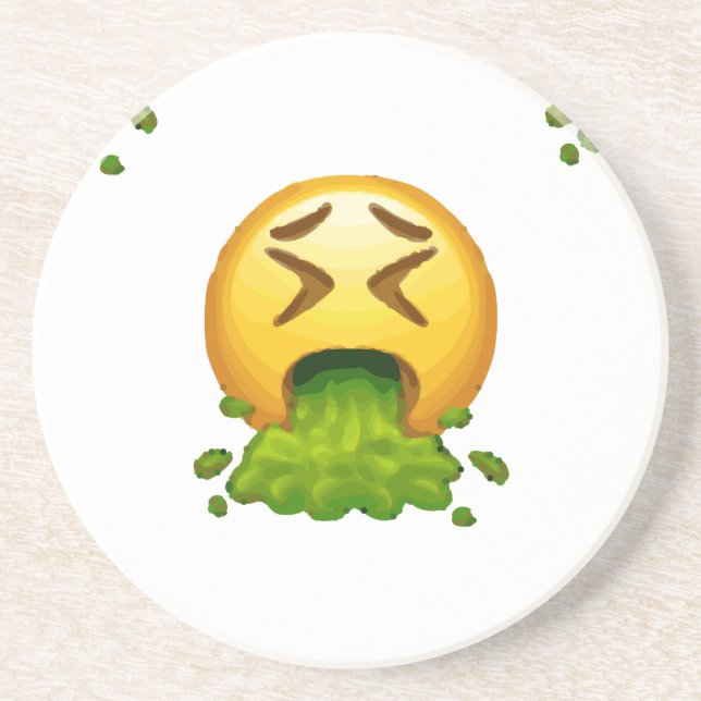 Dessous De Verre En Grès puking émoji (Devant)