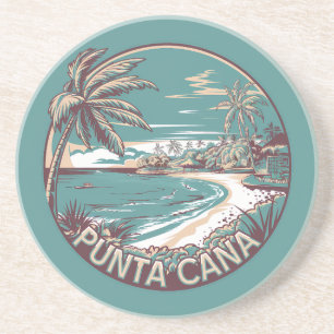 Dessous De Verre En Grès Punta Cana République dominicaine Badge d'art de v