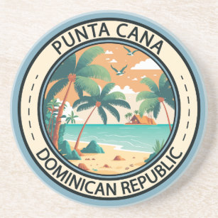 Dessous De Verre En Grès Punta Cana République Dominicaine Badge de case