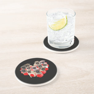 Dessous De Verre En Grès Puppy Pugs Venin de Valentine