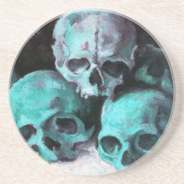 Dessous De Verre En Grès Pyramide des crânes après Cézanne (Devant)