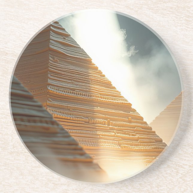 Dessous De Verre En Grès Pyramides  (Devant)