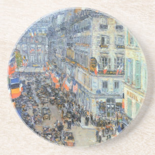 Dessous De Verre En Grès Quatorze Juillet, Rue Daunou par Childe Hassam