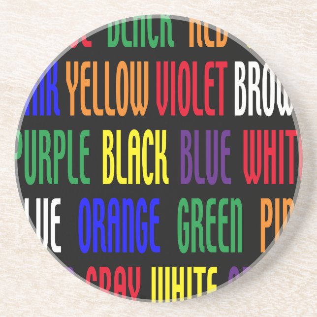 Dessous De Verre En Grès Quelle est ma couleur ? (Devant)