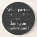 Dessous De Verre En Grès Quelle partie de... Blanc sur foncé<br><div class="desc">Équation physique humoristique en blanc pour l'impression sur des éléments sombres ou des arrière - plans. Cliquez sur le bouton personnaliser pour sélectionner une nouvelle couleur arrière - plan suffisamment foncée pour afficher l'image de texte blanc. Grand cadeau pour le major ou mathématicien en physique.</div>