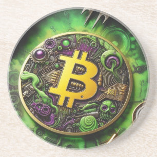 Dessous de verre en grès radioactif Bitcoin