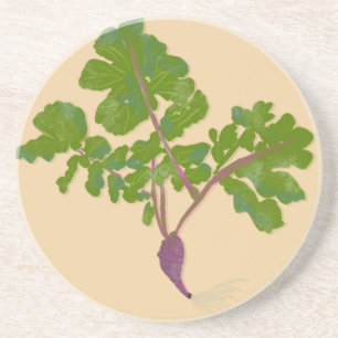 Dessous De Verre En Grès Radis de paysan navets plantes jardinage