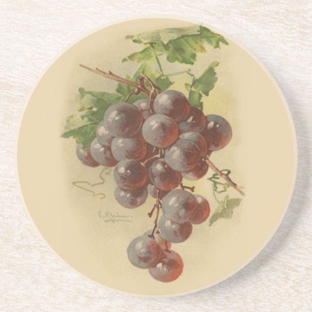 Dessous De Verre En Grès Raisins vintages (Devant)