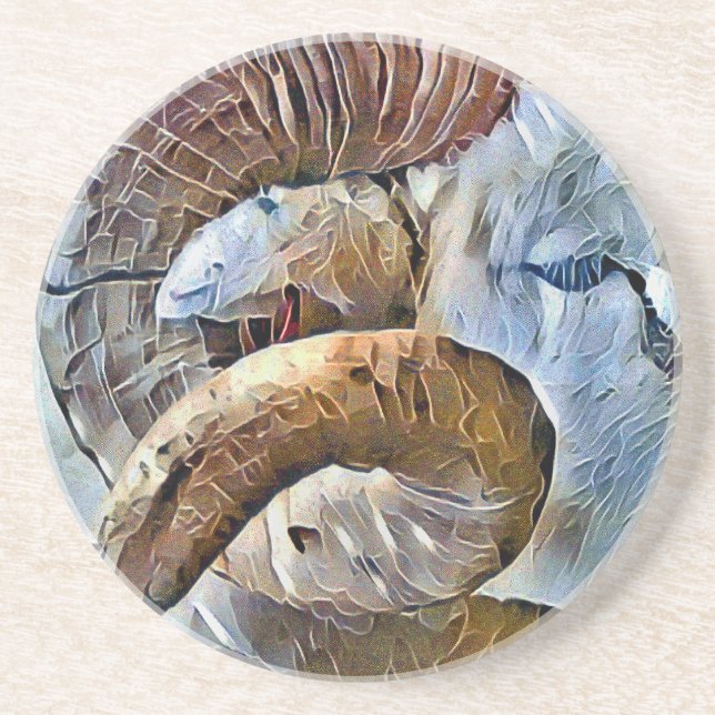 DESSOUS DE VERRE EN GRÈS RAM SHEEP FARM ANIMAL (Devant)