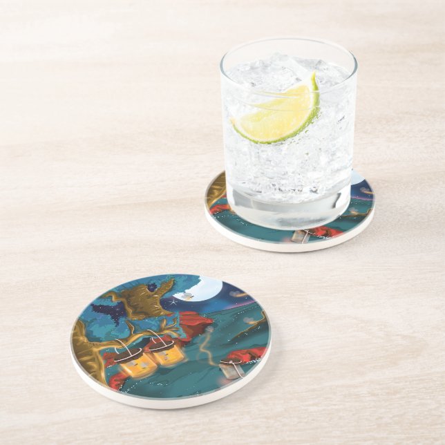 Dessous De Verre En Grès Ramassage de lucioles (Côté)