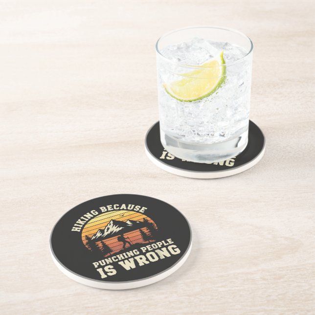 Dessous De Verre En Grès Randonneur drôle extérieur Randonnée (Côté)