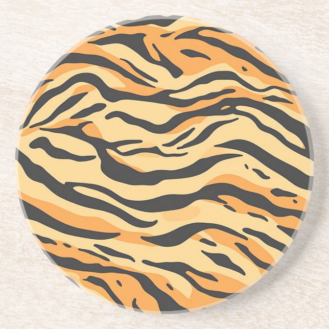 Dessous De Verre En Grès Rayures de Tigre (Devant)