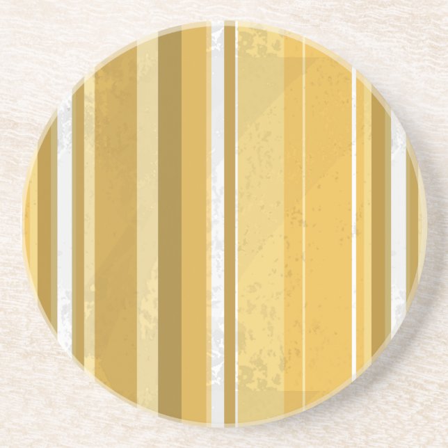 Dessous De Verre En Grès Rayures Jaune (Devant)