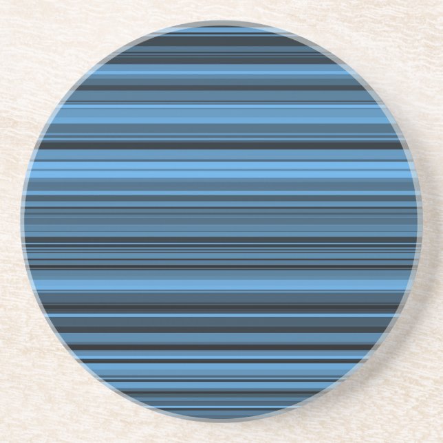 Dessous De Verre En Grès Rayures Noir Bleu (Devant)