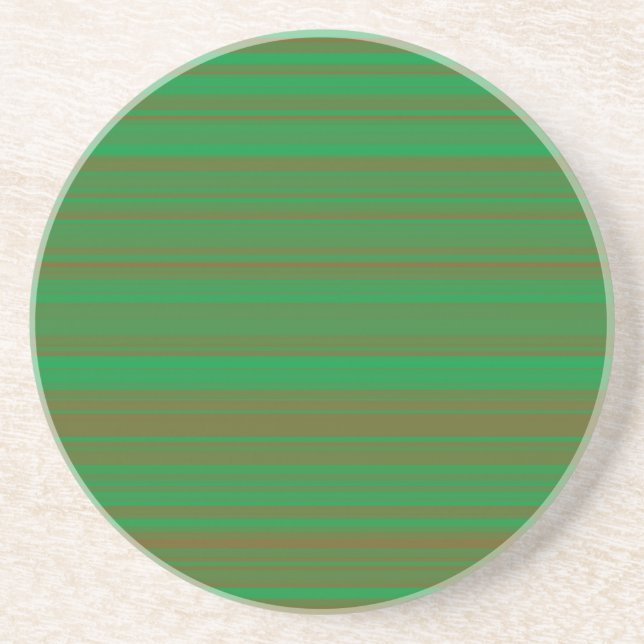 Dessous De Verre En Grès Rayures Vert Marron (Devant)