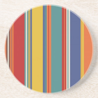 Dessous De Verre En Grès Rayures Vintage
