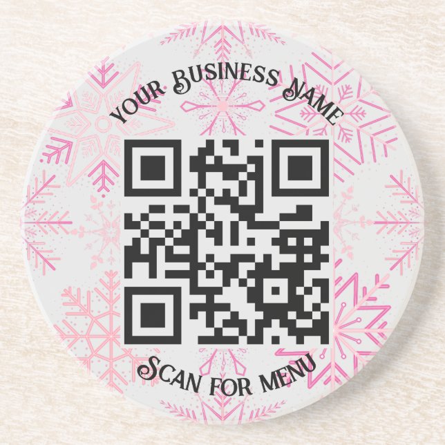 Dessous De Verre En Grès Rechercher le code QR du menu avec personnalisatio (Devant)