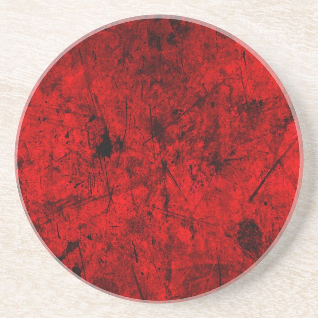 Dessous De Verre En Grès Red Black grunge art graphique numérique abstrait (Devant)