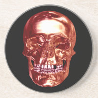Red Chrome Skull Coaster