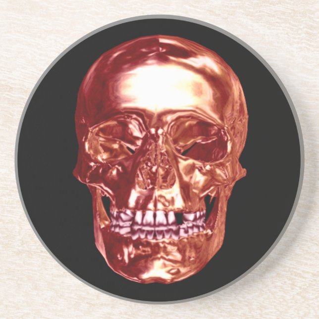 Dessous De Verre En Grès Red Chrome Skull Coaster (Devant)