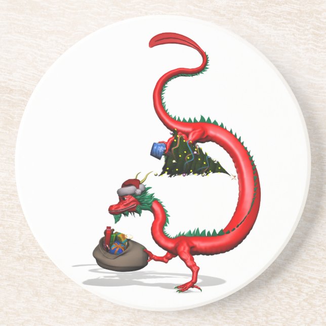 Dessous De Verre En Grès Red Eastern Dragon (Devant)