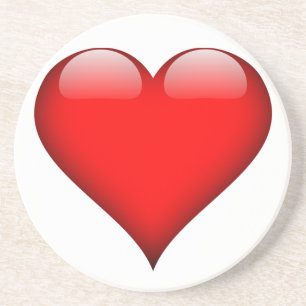 Dessous De Verre En Grès Red Heart Love