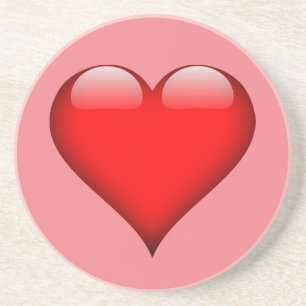 Dessous De Verre En Grès Red Heart Love