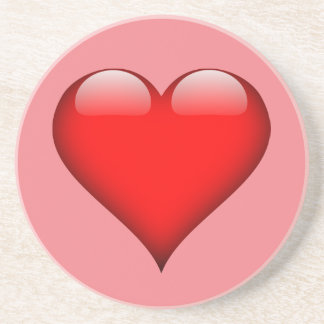 Dessous De Verre En Grès Red Heart Love